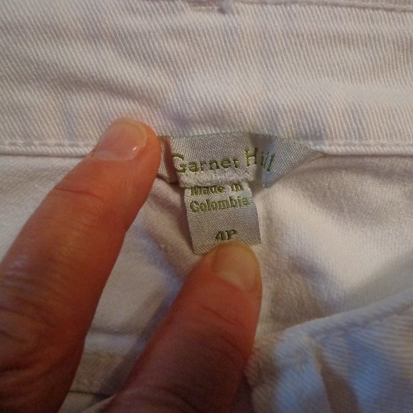 Garnet Hill Slim Stretch Jean 4P White Zip/Button Closure Straight Leg - Picture 11 of 11